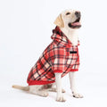 Dog Hoodie Red Plaid Soft Fleece Checkered Pet Sweatshirt Hooded Outfit