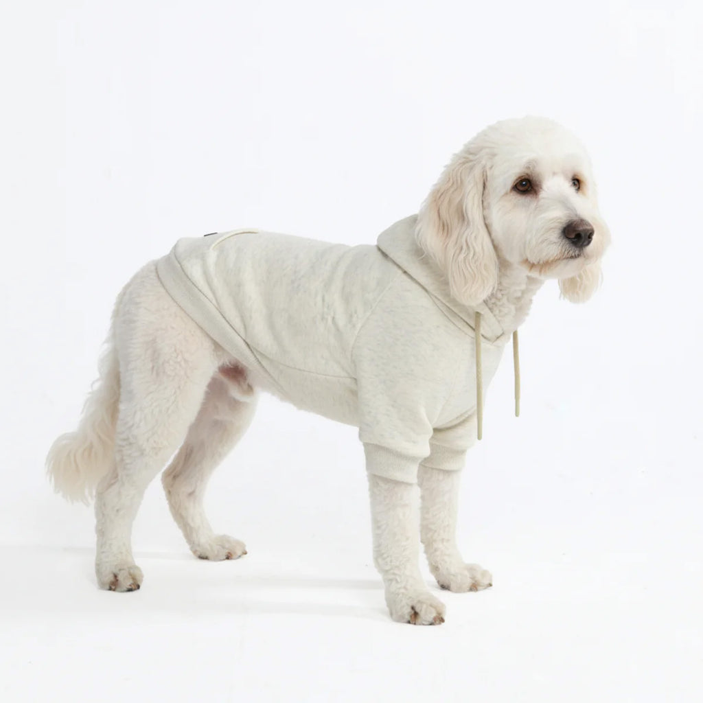 Dog Hoodie Oatmeal Heather Soft Cotton Fleece Essential Pet Sweatshirt Outfit