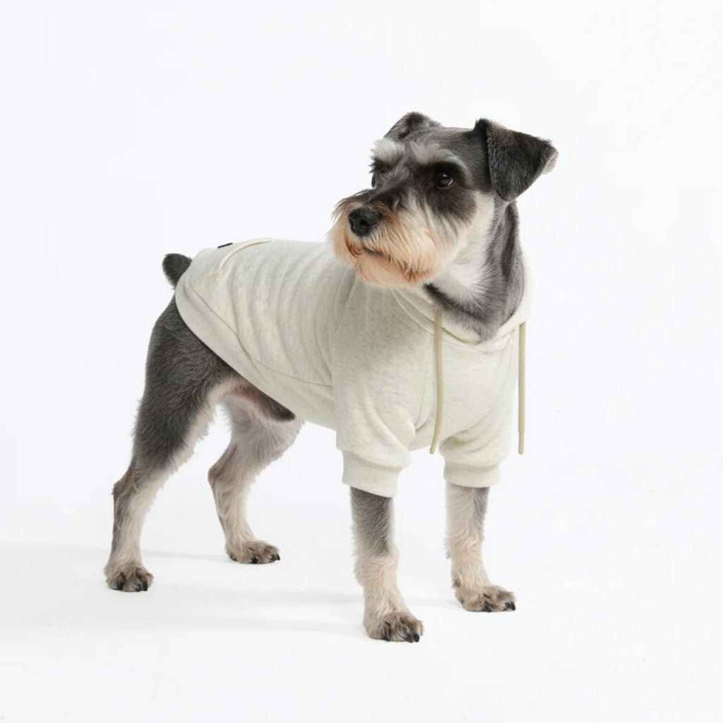 Dog Hoodie Oatmeal Heather Soft Cotton Fleece Essential Pet Sweatshirt Outfit