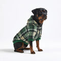 Dog Hoodie Green Plaid Soft Fleece Checkered Pet Sweatshirt with Hood Pocket