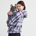Dog Hoodie Purple Plaid Soft Fleece Checkered Pet Sweatshirt Hooded Outfit