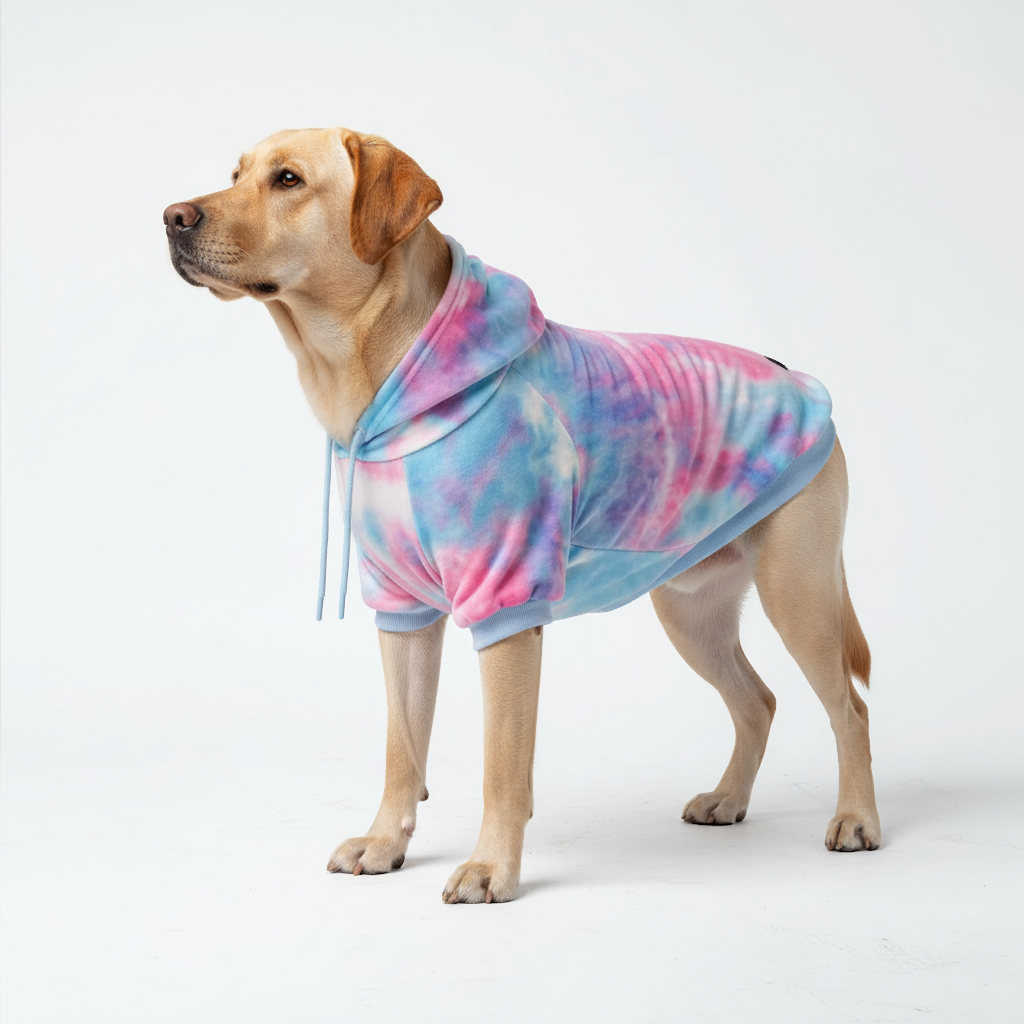 Snow Cone Dog Hoodie Velvet Soft Fleece Luxury Tie Dye Pet Sweatshirt
